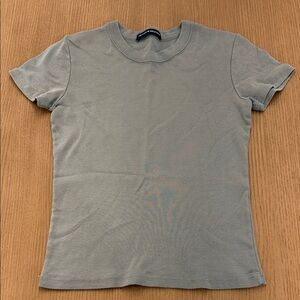 Brandy Melville Cotton Green Gray Tee One Size
